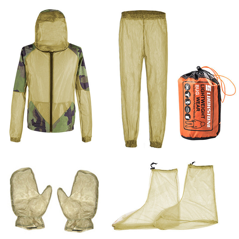Outdoor Adventure Outfit - ジャングルアドベンチャー ワイルドフィッシング メッシュ蚊よけ服、アウトドアフィッシング蚊よけセット 夏のワイルドフィッシング