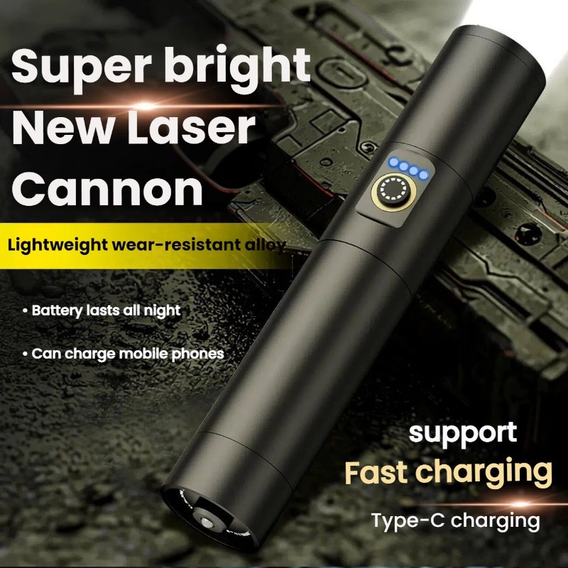 Outdoor Adventure Trips - 強力な光 LED 懐中電灯 Type-C 充電伸縮ズーム防水アルミニウム合金ポータブルトーチアウトドアハイキングナイトライド