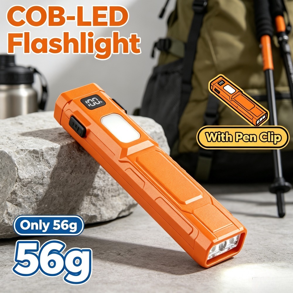 Outdoor Adventure Trips - COB LED EDC懐中電灯 ペンクリップ付きポケットトーチ 高輝度 長時間使用可能