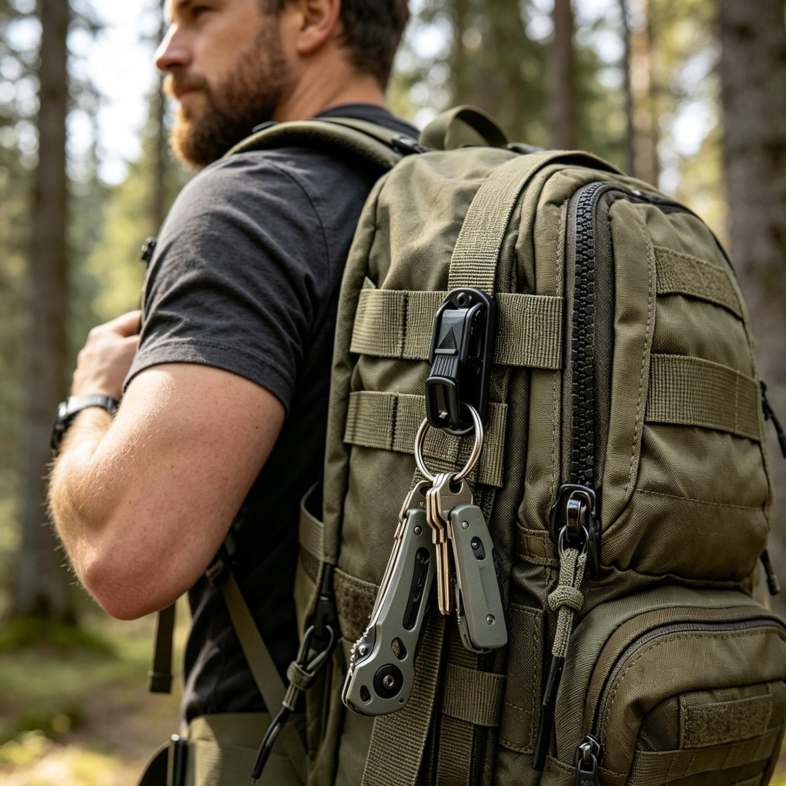 1個入り。ベルトに取り付けられる多機能キーホルダー。頑丈なバ - Outdoor Adventure Backpack のレビューと価格