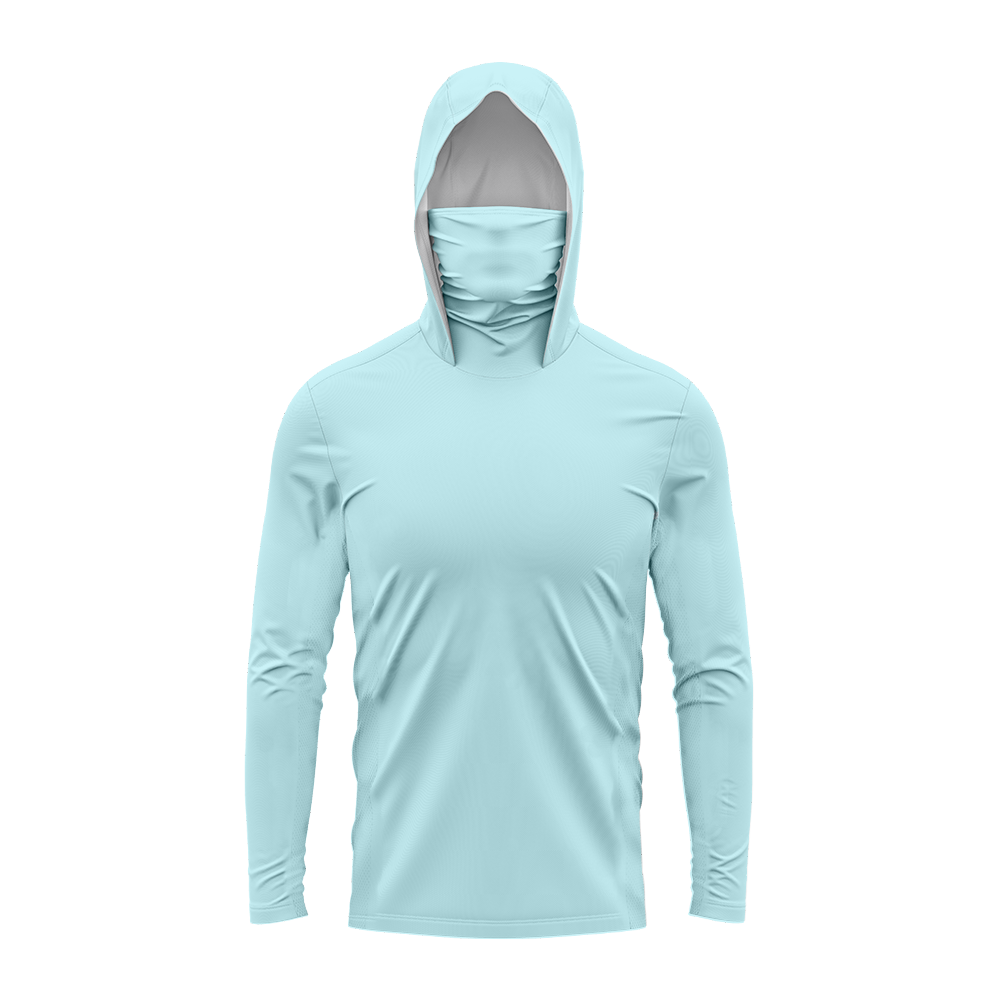 メンズUPF50+ソリッドフィッシングフーディー、内蔵フェイ - Outdoor Adventure Trips のレビューと価格